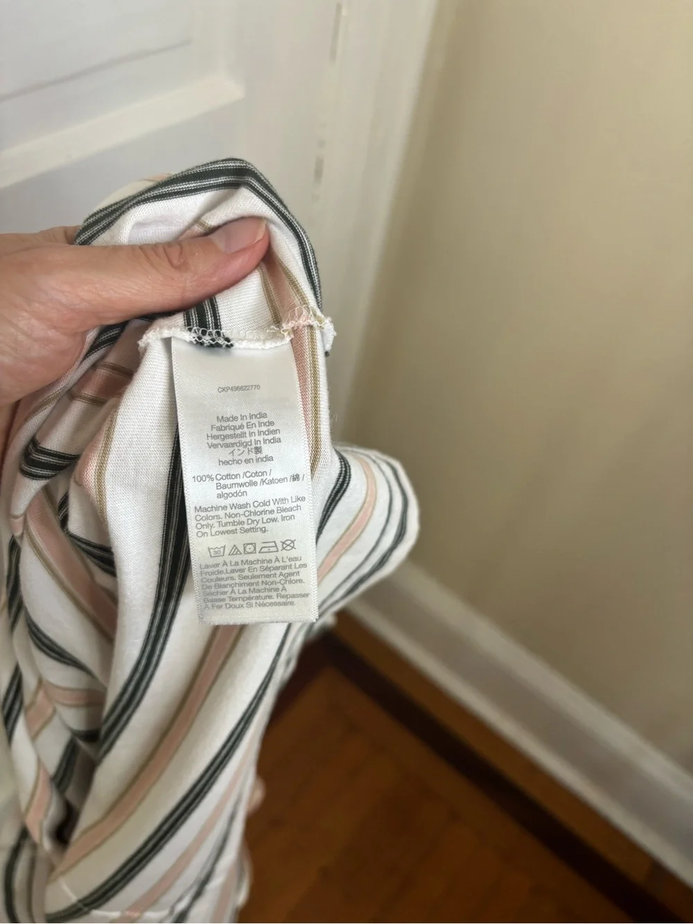 Madewell Easy Crewneck Striped Top in White, Blush & Black - Picture 8 of 8